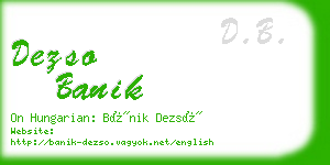 dezso banik business card